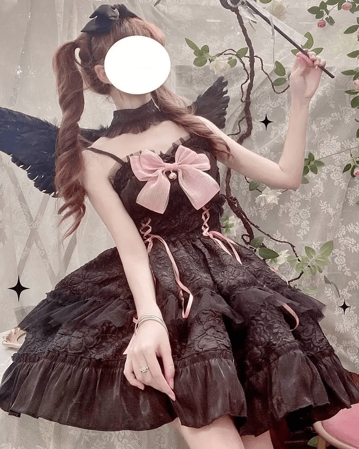 Ethereal Princess Lace Dress with Ruffles and Bows - Cosparty