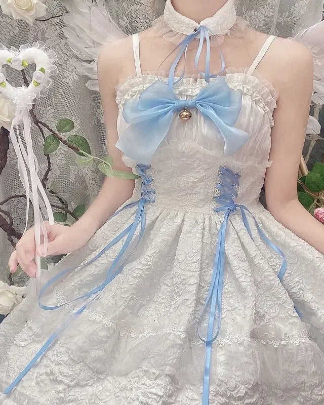 Angel Assembly Lolita Dress - White Blue / S - dress