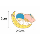 Exquisite Twin Star Enamel Pin with Starry Moon Design - Cosparty