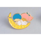 Exquisite Twin Star Enamel Pin with Starry Moon Design - Cosparty
