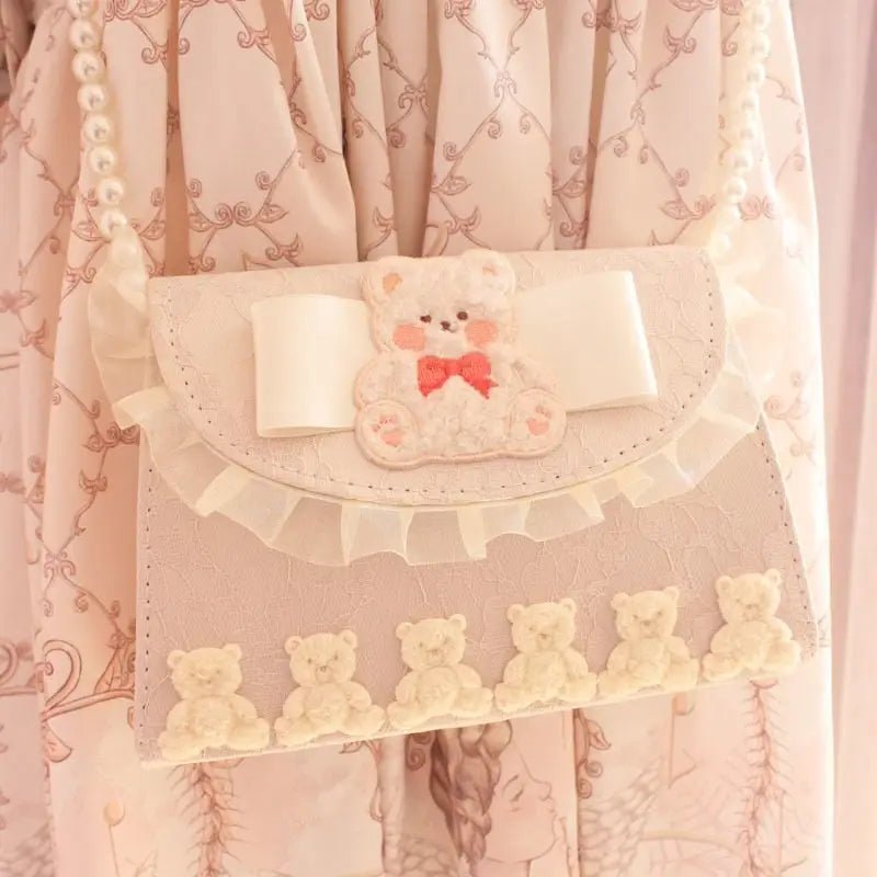 Fairy - Kei Inspired Plush Handbag in Fuzzy Lamb and Bear Designs - Cosparty
