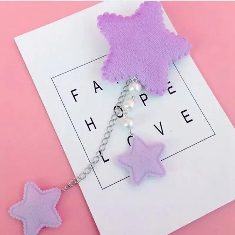 Fairy - Kei Star Hair Clip with Charms and Pearls for Kawaii Style - Cosparty