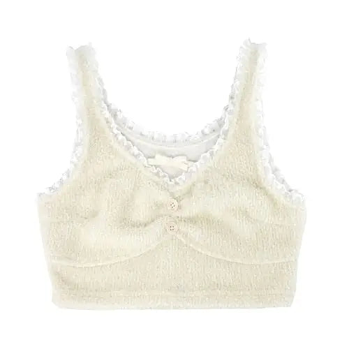 Dollette Skirt & Turtleneck Outfit - Beige Crop Top / M - angel, belly shirt, crop tops, dollcore, dollette