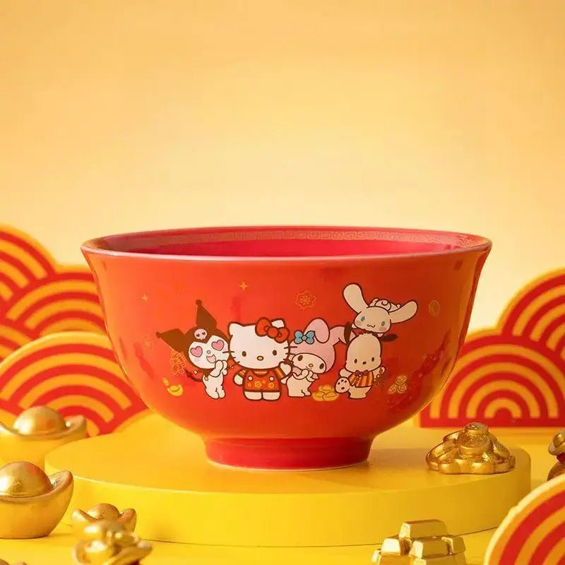 Festive Friends Serving Bowls for a Kawaii Holiday Celebration - Cosparty