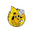 Fire Puppy Dog Meme Enamel Pin Perfect for Quirky Collectors - Style 3 - pin