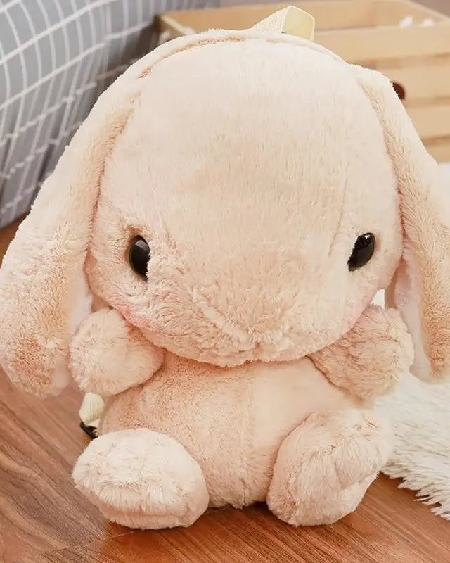Fluffy Baby Bunny Rabbit Plush Toy Backpack for Kids - Cosparty