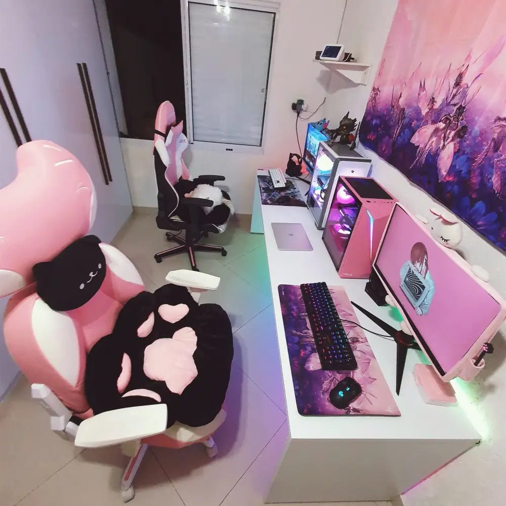 Fluffy Paw Shaped Seat Cushion for Kawaii Bedroom Decor - Cosparty