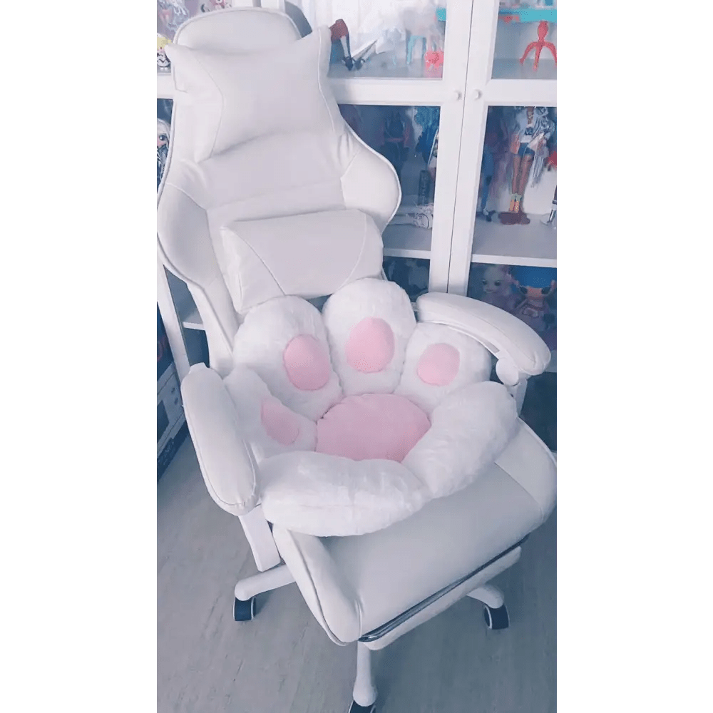 Fluffy Paw Shaped Seat Cushion for Kawaii Bedroom Decor - Cosparty