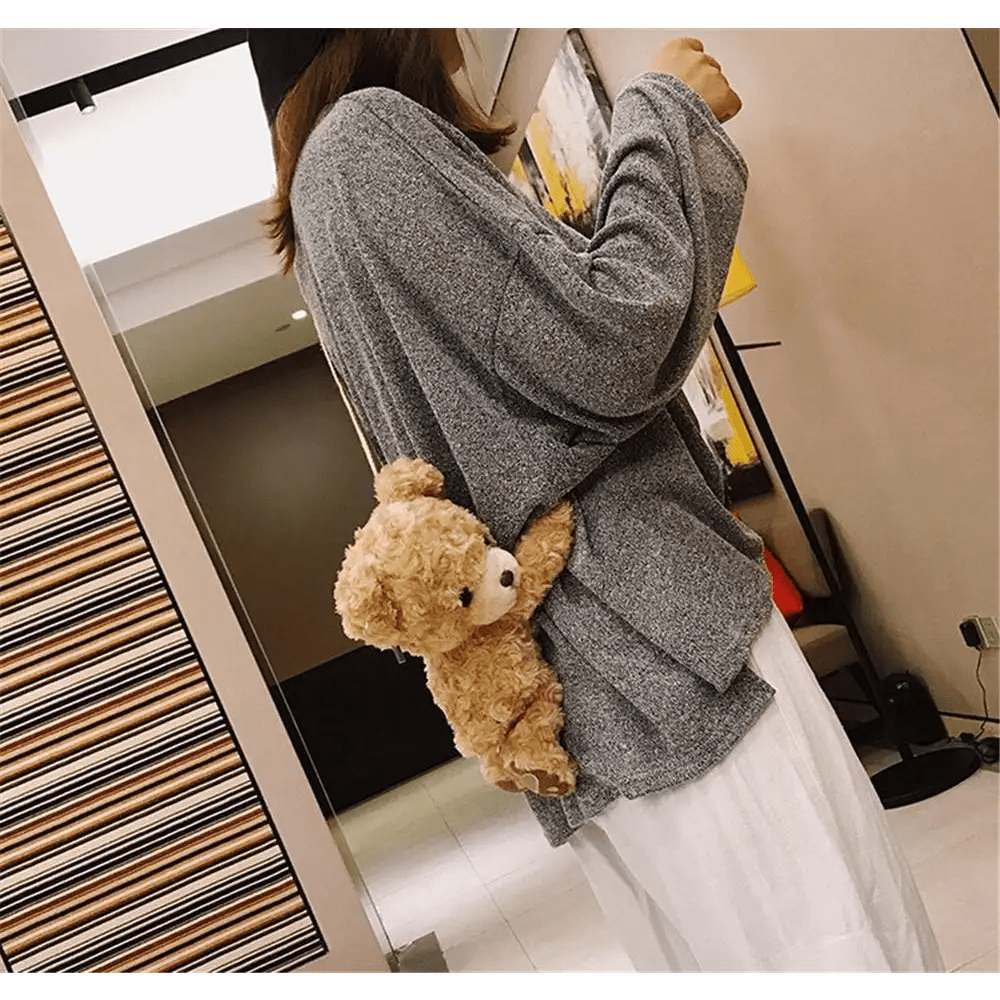 Fluffy Teddy Bear Crossbody Messenger Bag for Cosparty Fun - Cosparty