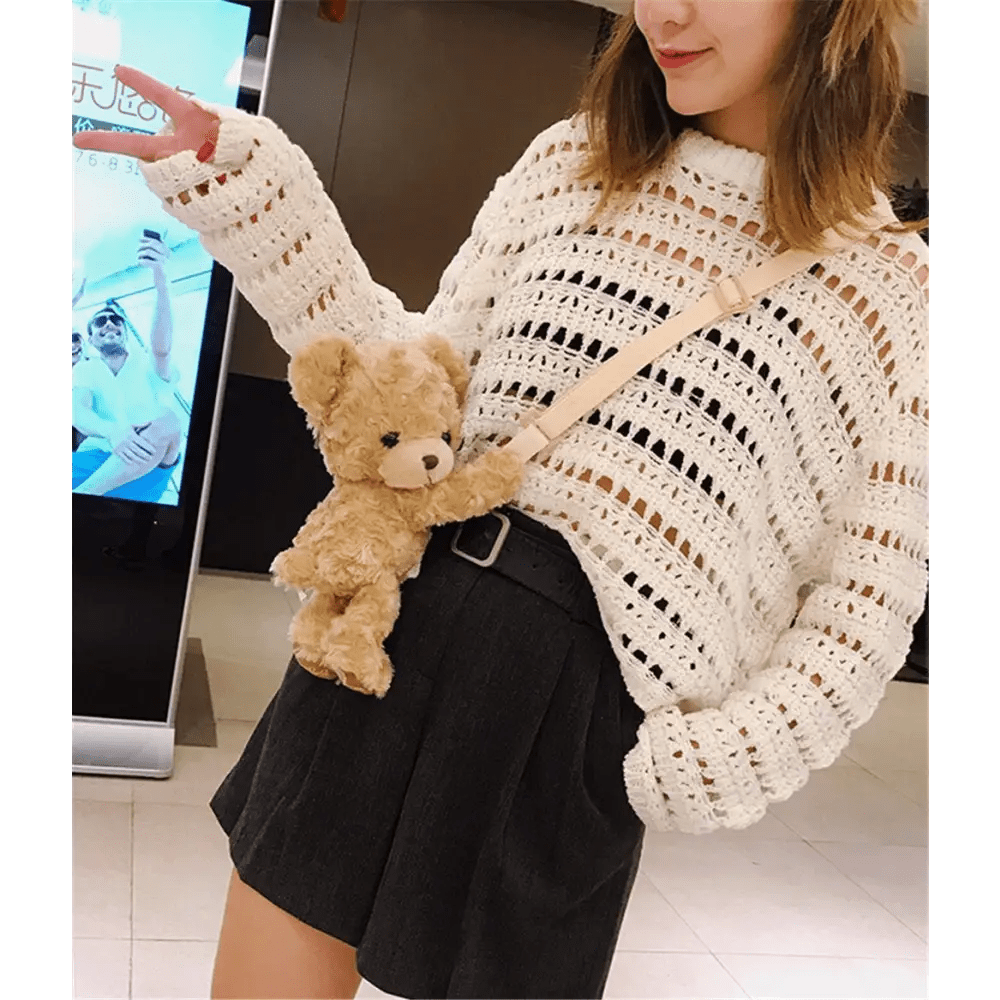 Fluffy Teddy Bear Crossbody Messenger Bag for Cosparty Fun - Cosparty