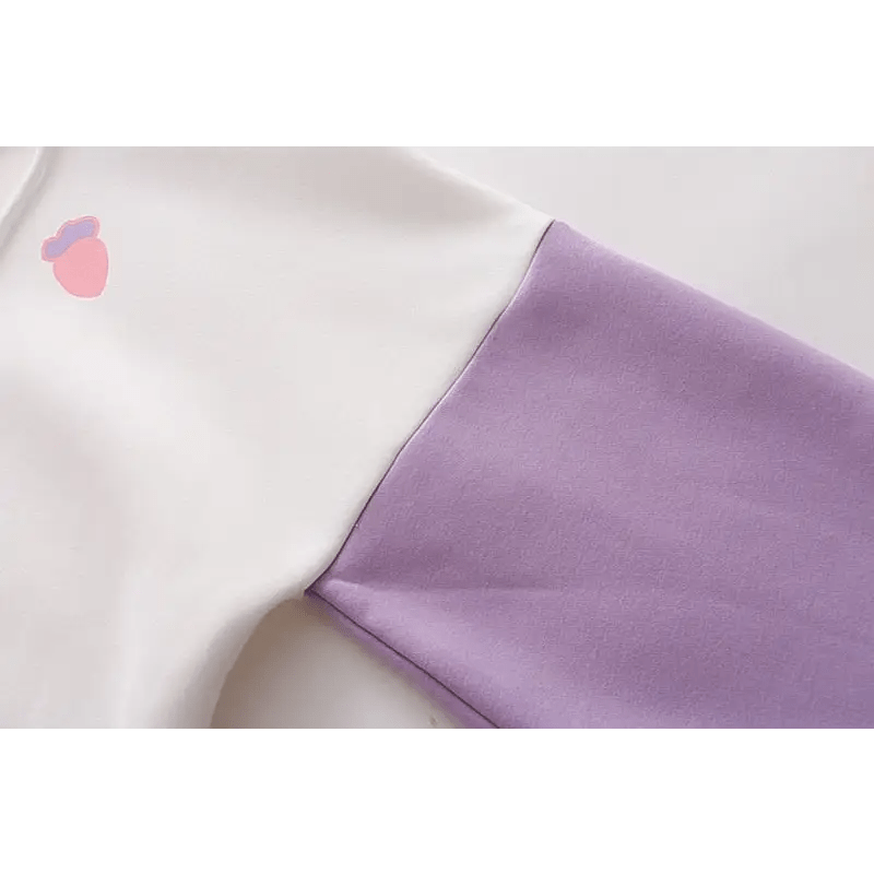 Foodie Bunny Hoodie in Pastel Color Block Style - Cosparty