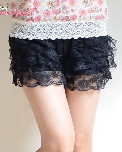Frilly Ruffled Bloomer Shorts in Black or White - Cosparty