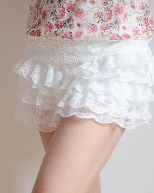 Frilly Ruffled Bloomer Shorts in Black or White - Cosparty