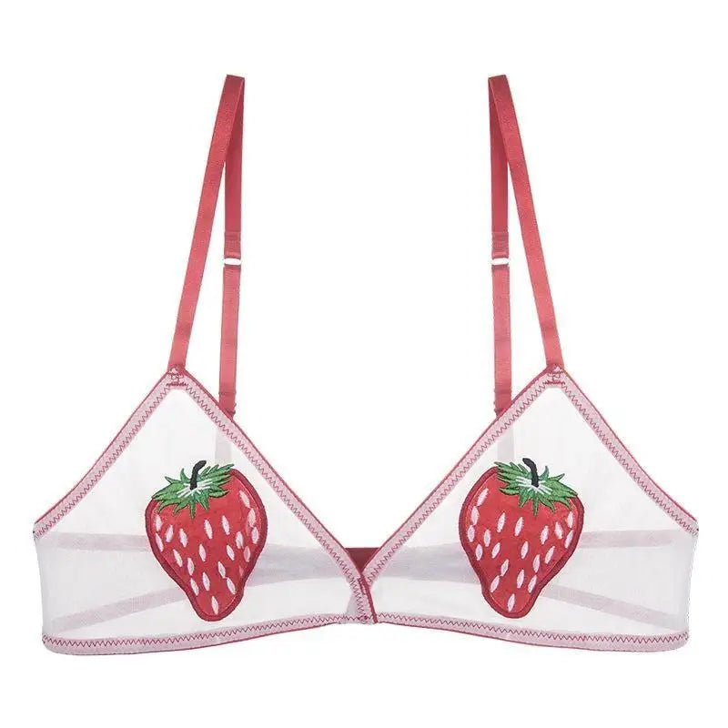 Fruity Embroidered Bralette for Kinky Cuties - lingerie