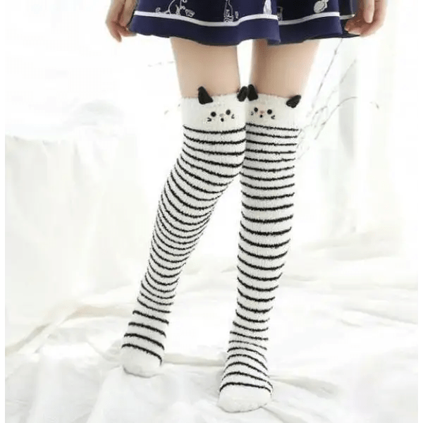 Furry Thigh High Socks for a Cozy, Princess - Like Feel - Cosparty