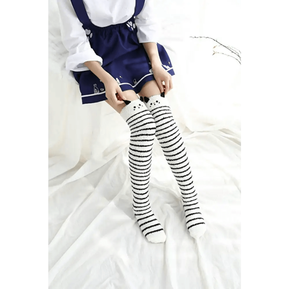 Furry Thigh High Socks for a Cozy, Princess - Like Feel - Cosparty