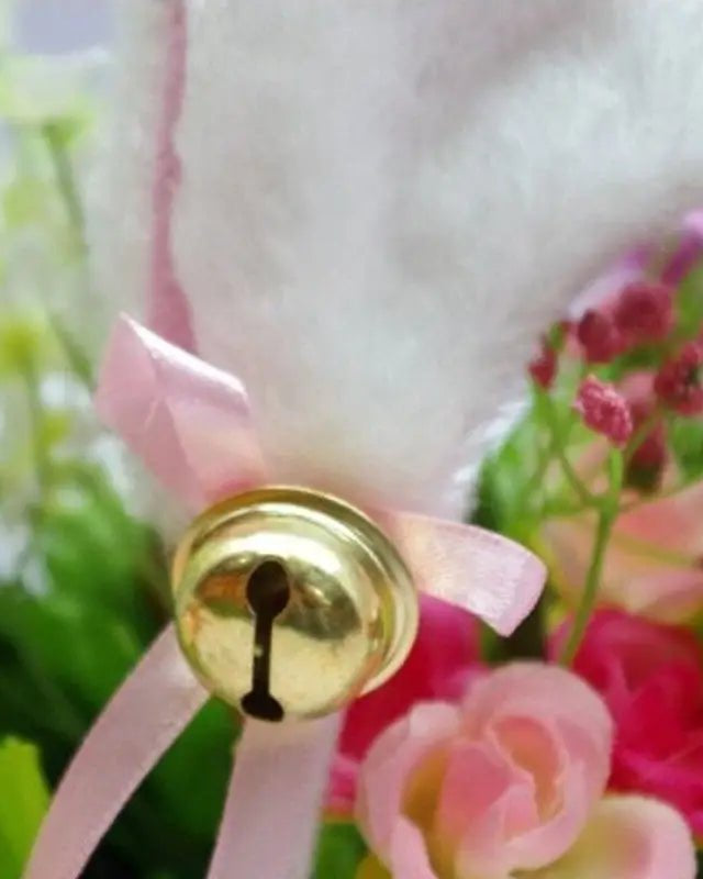 Fuzzy Kitty Cat Ear Headband with Bells and Ribbon - Cosparty