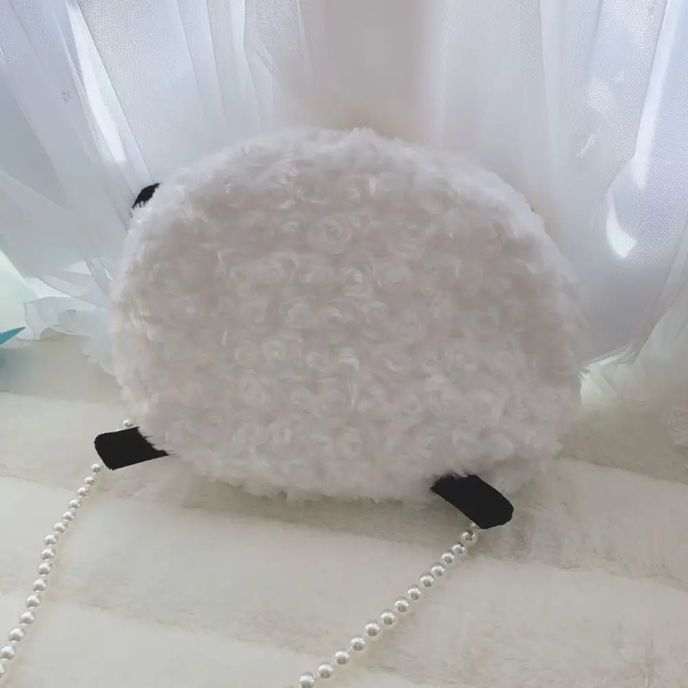 Fuzzy Lamb Sheep Plush Handbag for Pastel Kawaii Style - Cosparty