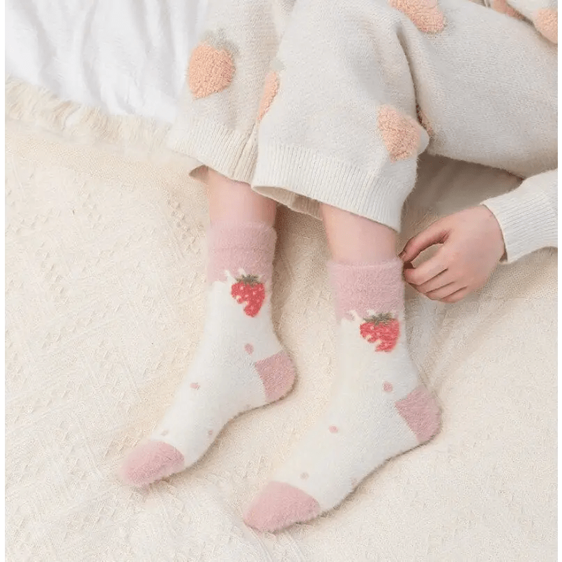 Fuzzy Strawberry Socks for Ultimate Comfort and Style - Cosparty