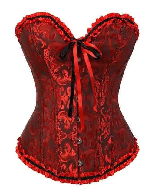 Lady In Lace Genuine Corsets - Black & Red / L - bustier