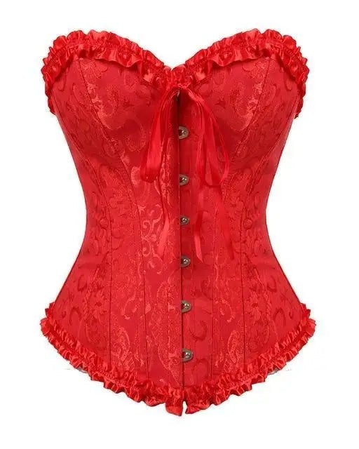 Genuine Fully Boned Tummy Slimming Corsets in Black & Red - Cosparty