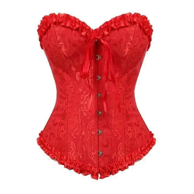 Genuine Fully Boned Tummy Slimming Corsets in Black & Red - Cosparty