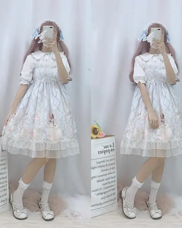 Genuine Lolita Dress in Pastel Pink with Victorian Inspired Design - dress