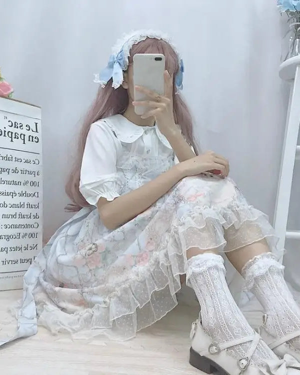 Genuine Lolita Dress in Pastel Pink with Victorian Inspired Design - dress