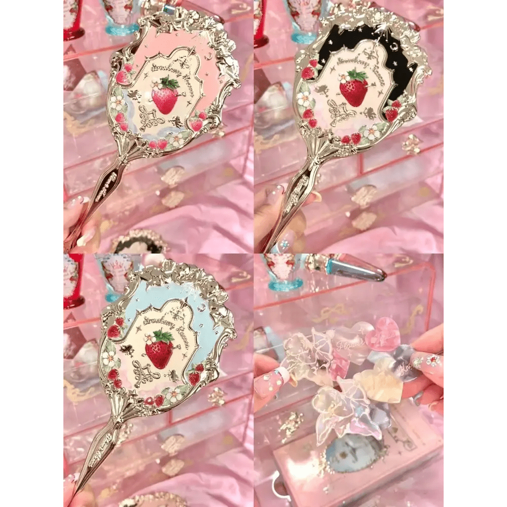 Glittering Strawberry Berry Angelic Makeup Mirror for Vanity Display - Cosparty