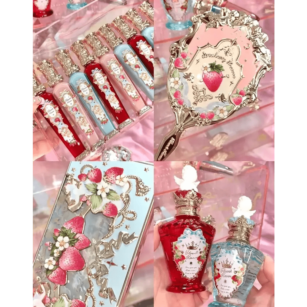 Glittering Strawberry Berry Angelic Makeup Mirror for Vanity Display - Cosparty