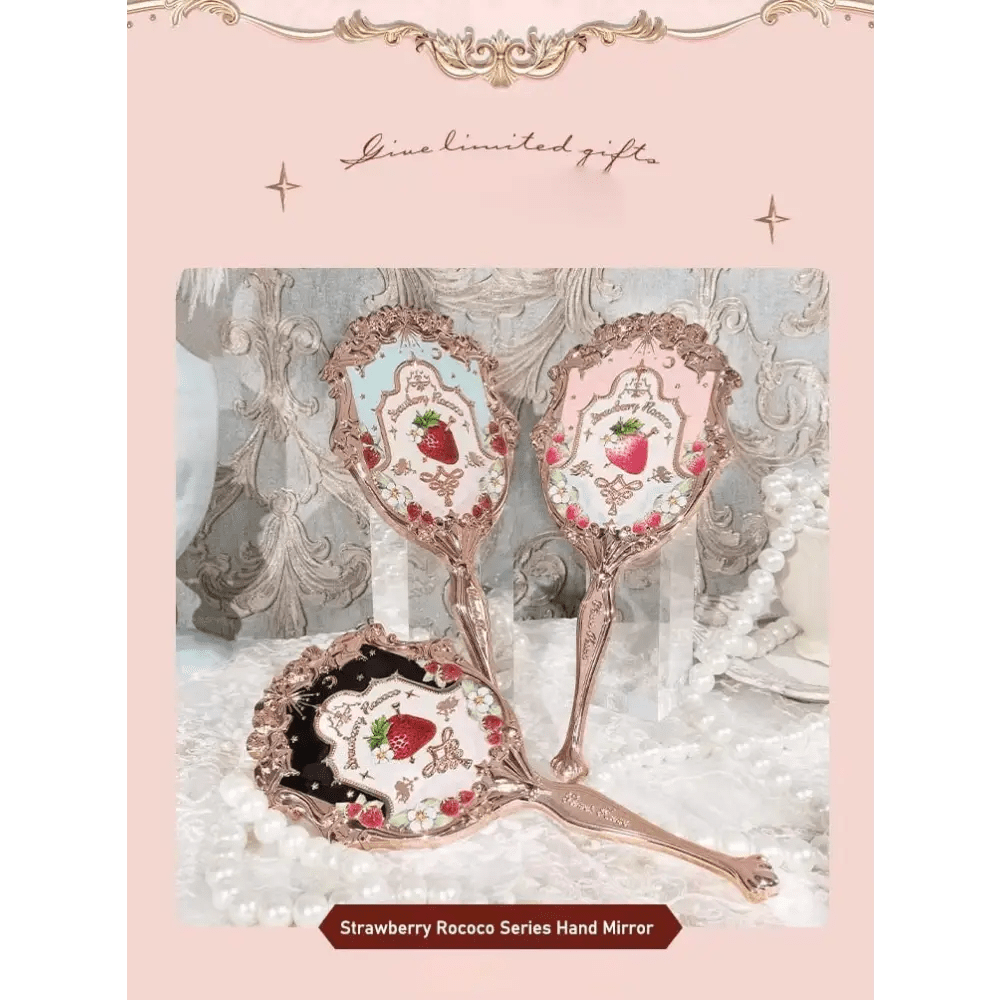 Glittering Strawberry Berry Angelic Makeup Mirror for Vanity Display - Cosparty