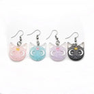 Glittery Cat Earrings with Half Moons in Resin Art - Cosparty