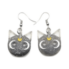 Glittery Cat Earrings with Half Moons in Resin Art - Cosparty