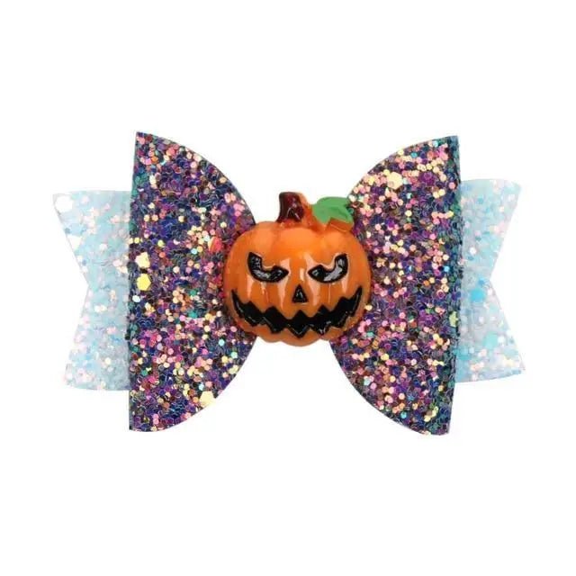 Glittery Halloween Hair Bows with Spooky Cabochons in Stock - Cosparty