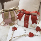 Glittery Lolita Gift Handbag Shaped Like a Present With Bow - Cosparty