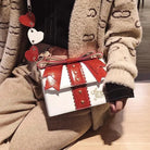 Glittery Lolita Gift Handbag Shaped Like a Present With Bow - Cosparty