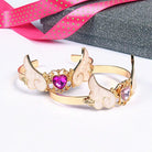 Gold Plated Angel Wing Gemstone Cuff Bracelet for Magical Girls - Cosparty