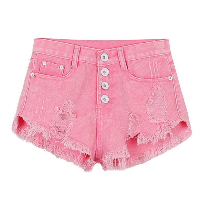 Gorgeous Distressed Acid - Washed Candy Colored Shorts - Cosparty
