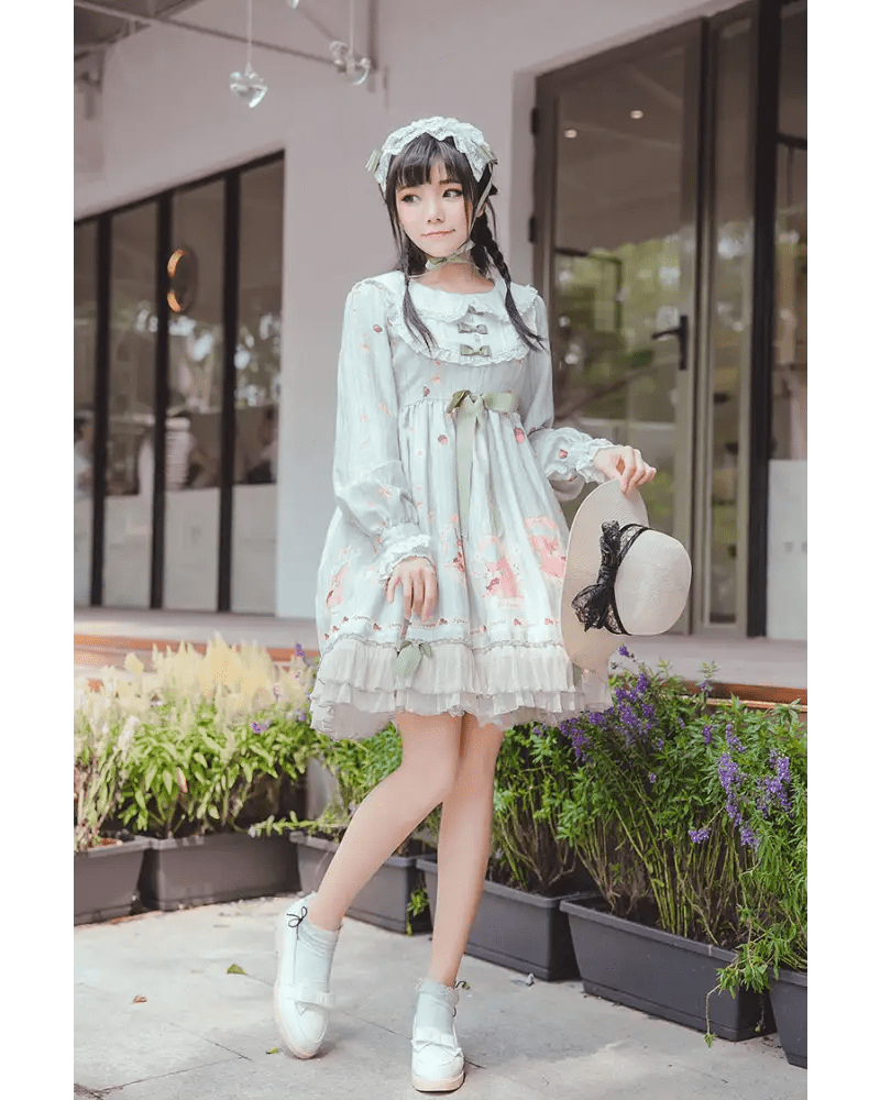 Gorgeous Lolita Dress with Squirrel Cameo in Various Colors and Sleeves - Cosparty
