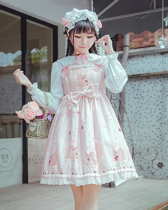 Gorgeous Lolita Dress with Squirrel Cameo in Various Colors and Sleeves - Cosparty