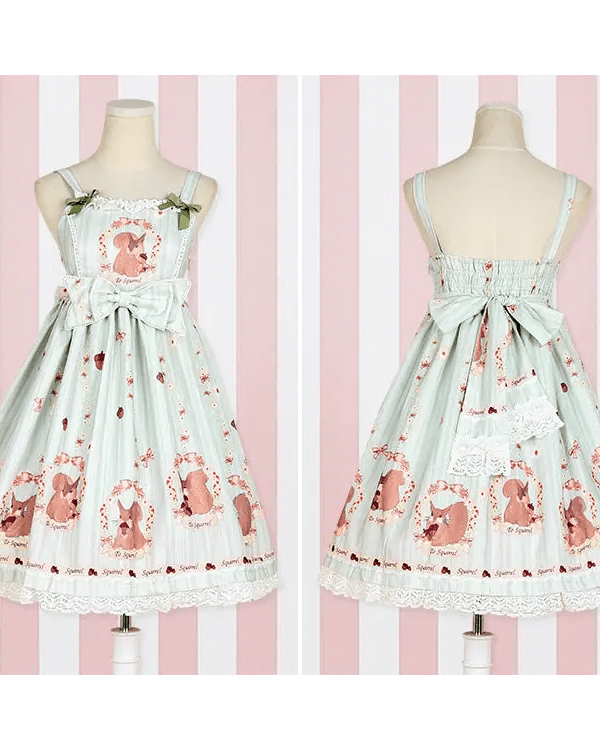 Gorgeous Lolita Dress with Squirrel Cameo in Various Colors and Sleeves - Cosparty
