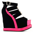 Gorgeous Magenta Pink or White Peep Toe Platform Sandals - Cosparty