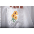 Gorgeous White Peter - Pan Style Sunflower Button - Up Blouse - Cosparty
