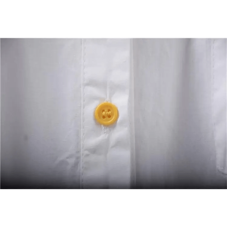 Gorgeous White Peter - Pan Style Sunflower Button - Up Blouse - Cosparty