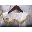 Gorgeous White Peter - Pan Style Sunflower Button - Up Blouse - Cosparty