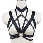 Gothic Inspired O - Ring Chest Harness with Spandex Straps - Cosparty