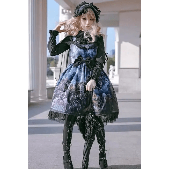 Gothic Lolita Medieval Themed Dress with Dark Victorian Influences - Cosparty