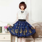 Gothic Lolita Steampunk Skirt with Ruffles and Constellation Print - Cosparty