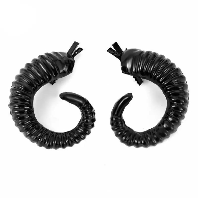 Gothic Ram Horns Hair Clips for Occult and Pagan Themes - Cosparty