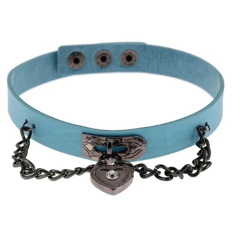 Gothic Victorian Vegan Leather Choker with Heart – Cosparty